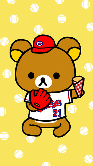 広島カープ野球ユニフォームコスプレのリラックマ かわいい画像 壁紙 待ち受け画像ブログ