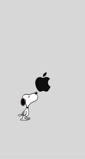 スヌーピーとアップル(iPhone5c/5s用)高画質待ち受け画像 犬 サンリオ